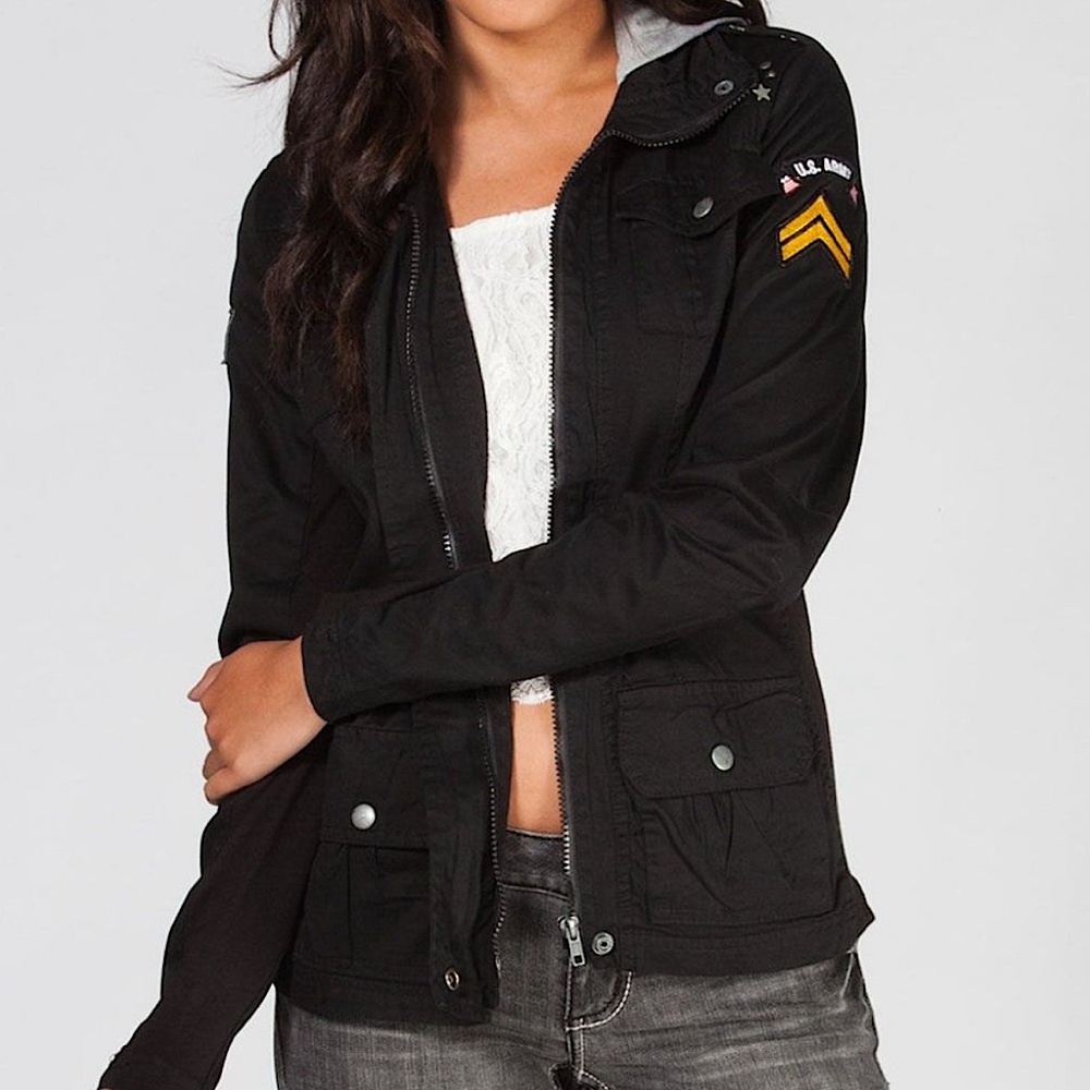 Ashley hooded "U.S. Army" Jacket from Tilly's lightweight cotton Sz M